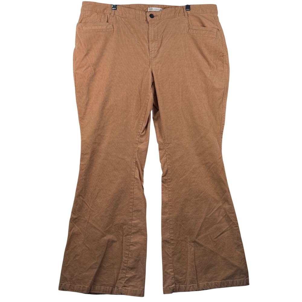 Cato 20W‎ Corduroy Pants Brown Bootcut Stretch High Rise 70s Western Retro Boho